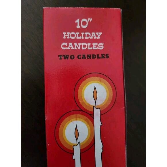 Vintage Christmas Tree Holiday Red Taper Wax Candles 10" Unused In Box - Picture 5 of 11